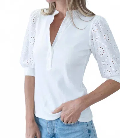 Six/fifty Kaleigh Ribbed Tee In White