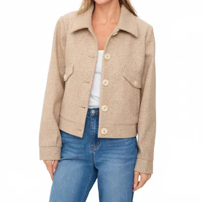 Six/fifty Katrina Herringbone Jacket In Camel In Neutral