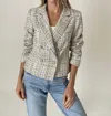 Six/fifty Katy Tweed Blazer In Blue Print In Multi