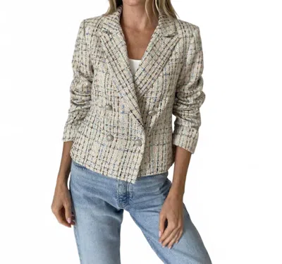 Six/fifty Katy Tweed Blazer In Multi In Neutral