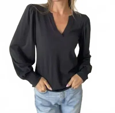 Six/fifty Kiki Long Sleeve Top In Black