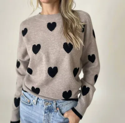 Six/fifty Latte Love Sweater In Latte/black In Multi
