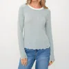 Six/fifty Lea Long Sleeve Layered Tee In Heather Grey In Gray