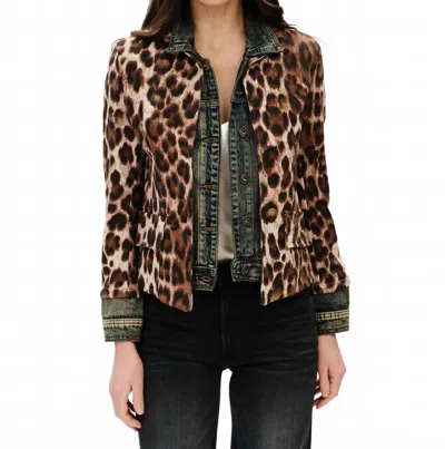 Six/fifty Leopard Clarissa Blazer In Brown