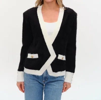 Six/fifty Liv Asymmetrical Cardigan In Black