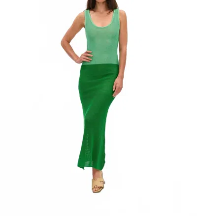 Six/fifty Lola Crochet Block Dress In Green