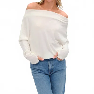 Six/fifty Long Sleeve Anywhere Top In Ivory In White