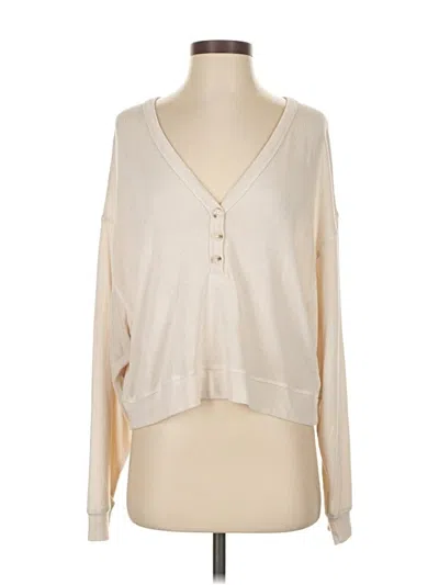 Pre-owned Six/fifty Long Sleeve Henley Shirt In White