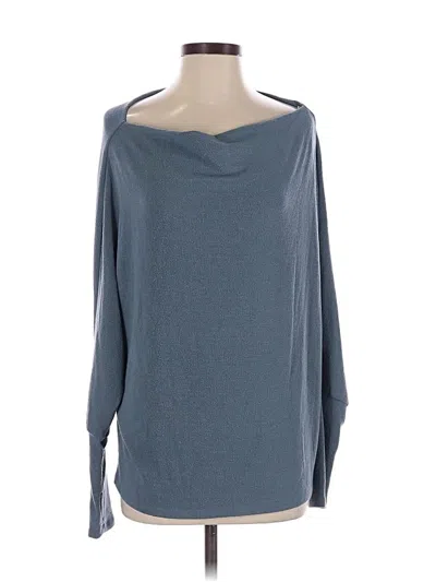 Pre-owned Six/fifty Long Sleeve Top Blue Boatneck Tops