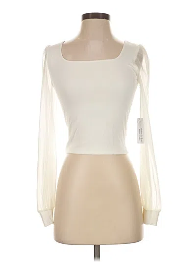 Six/fifty Long Sleeve Top Ivory Square Neckline Tops