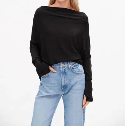 Six/fifty Lurex Anywhere Top In Black