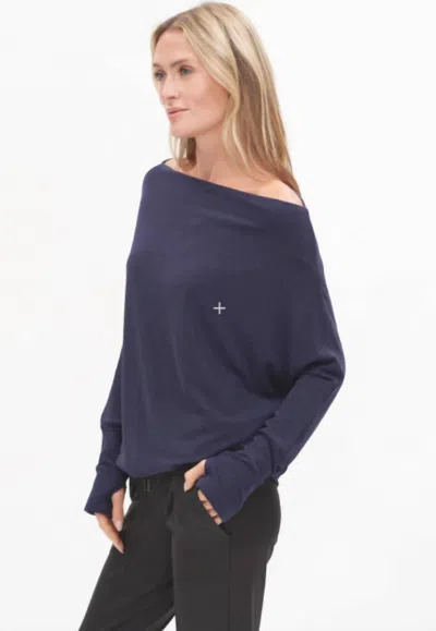 Six/fifty Lurex Anywhere Top In Blue