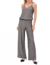 Six/fifty Lurex Sleeveless Jumpsuit In Silver In Gray