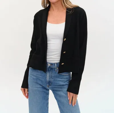 Six/fifty Lynn Shawl Lapel Knit Blazer In Black