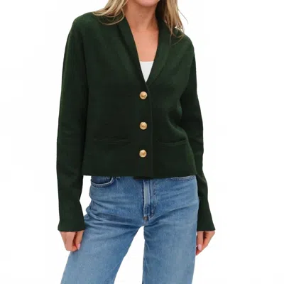 Six/fifty Lynn Shawl Lapel Knit Blazer In Olive In Green
