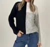 Six/fifty Maggie Funnel Neck Sweater In Black Multi In Multi
