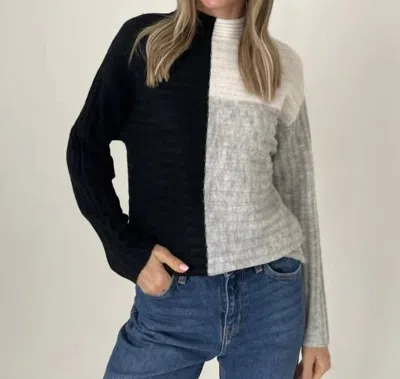 Six/fifty Maggie Funnel Neck Sweater In Black Multi