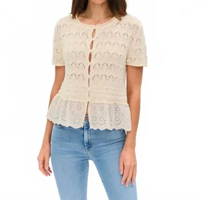 Six/fifty Margot Top In Ivory In Neutral