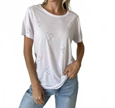 Six/fifty Millie Graphic Heart Tee In White