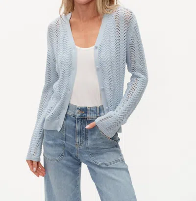 Six/fifty Mist Crochet Sweater In Blue
