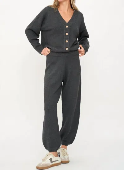 Six/fifty Molly Waffle Sweater Pants In Cement In Neutral