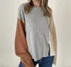 Six/fifty Naomi Color Block Sweater In Brown In Brown