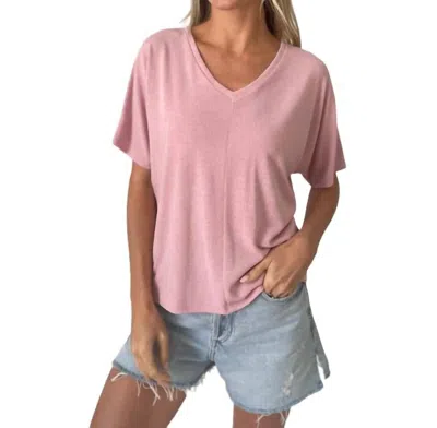 Six/fifty Olivia Crepe Hacci Tee In Powder Pink