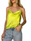 Six/fifty Summer Solstice Cowl Neck Cami In Chartreuse In Green