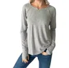 Six/fifty Patton Long Sleeve Cozy Top In Heather Grey In Grey