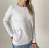 Six/fifty Pookie Graphic Sweater With Heart In Light Blue In Blue