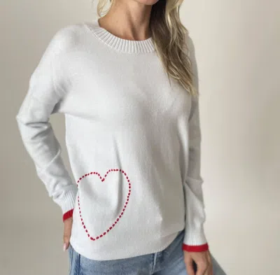 Six/fifty Pookie Heart Sweater In Light Blue