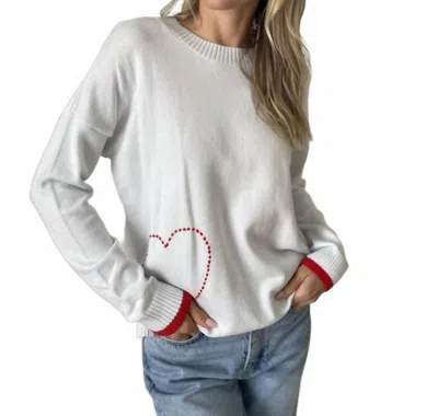 Six/fifty Pookie Graphic Sweater With Heart In Light Blue