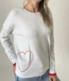 Six/fifty Pookie Graphic Sweater With Heart In Light Blue In Blue