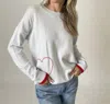 Six/fifty Pookie Graphic Sweater With Heart In Light Blue In Multi