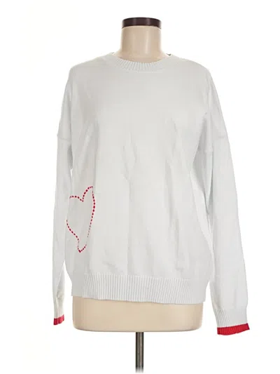 Six/fifty Pullover Sweater In White