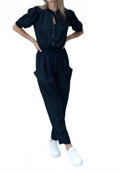 Six/fifty Raven Jumpsuit In Navy In Blue