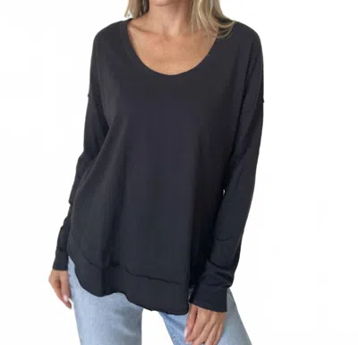 Six/fifty Reagan Double Layer Tee In Black
