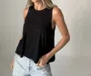 Six/fifty Riley Split Back Tank In Black In Black