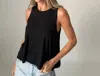 Six/fifty Riley Split Back Tank In Black In Black