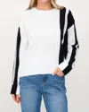Six/fifty Ruby Stripe Sweater In Black/white In White