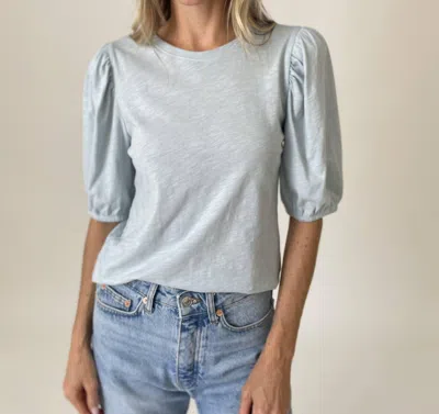 Six/fifty Rya Short Bubble Sleeve Tee In Aquamarine