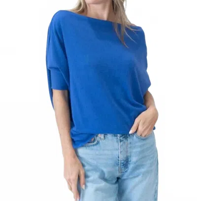 Six/fifty Short Sleeve Anywhere Top In Berry Blue In Multi