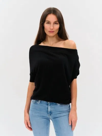 Six/fifty Short Sleeve Anywhere Top In Black