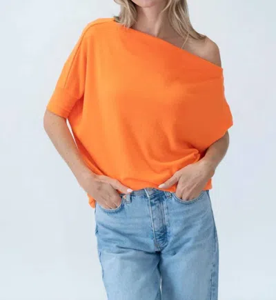 Six/fifty Short Sleeve Anywhere Top In Bright Orange