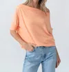 Six/fifty Short Sleeve Anywhere Top In Cantaloupe In Pink