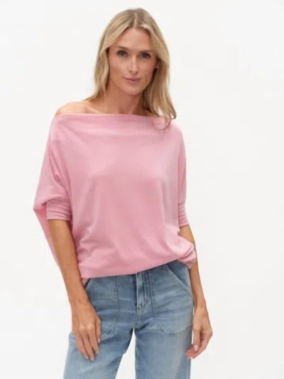Six/fifty Short Sleeve Anywhere Top In Pink Lace