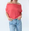 Six/fifty Short Sleeve Anywhere Top In Tangerine In Red