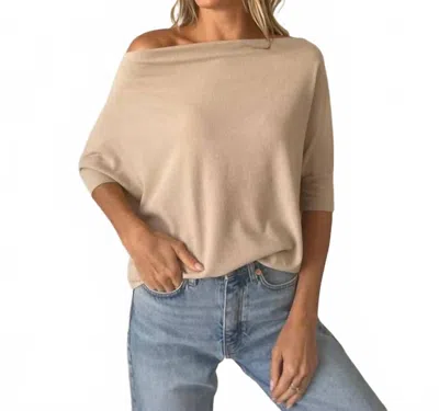 Six/fifty Short Sleeve Anywhere Top In Taupe In Brown
