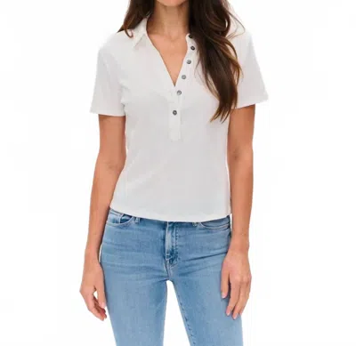 Six/fifty Simone Ribbed Polo In White