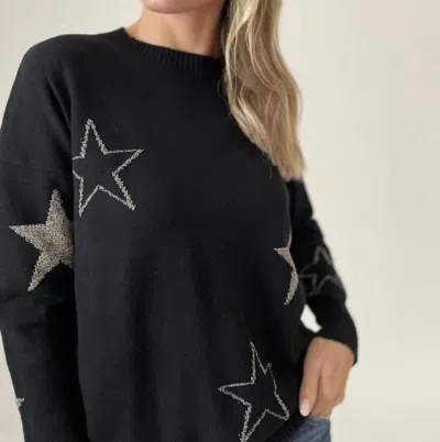 Six/fifty Skylar Star Sweater In Black